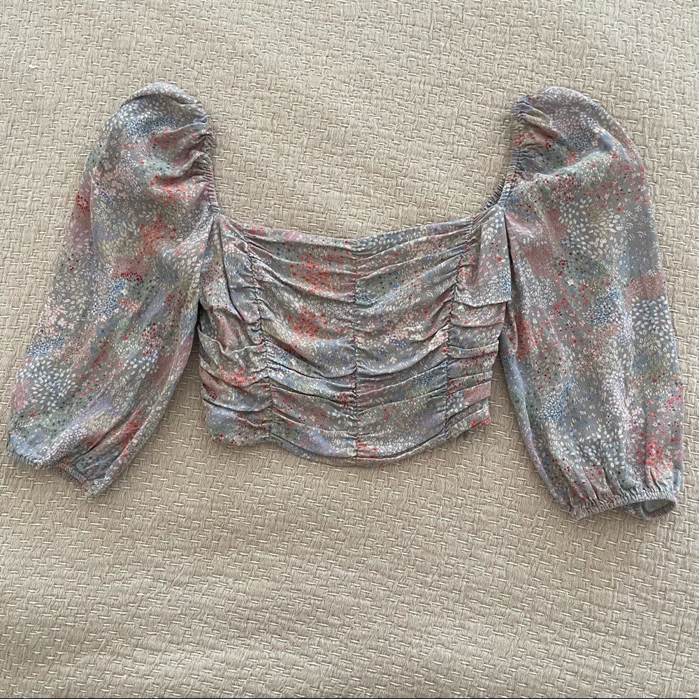 ARITZIA Wilfred Floral Cropped Blouse